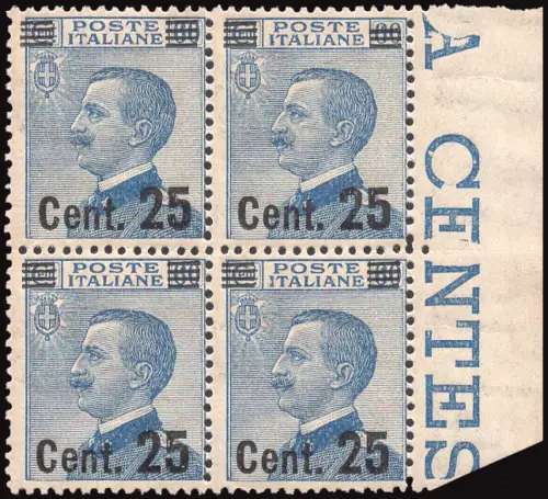 Michetti Cent. 25 auf 60 n. 179m Quartina b. von f. Sorten