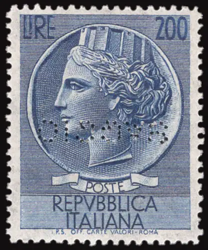 Syrakus Lire 200 mit umgekehrter WEISSER Bohrung