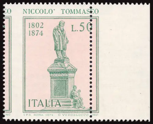 Niccolò Tommaseo Lire 50 Sorte verschobene Verzahnung