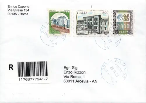 Liceo di Azuni Lire 600 Sorten Azuni grau auf Umschlag