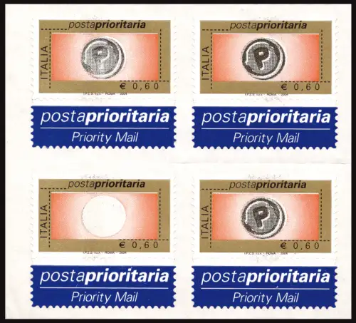 Priority Post 2004 Euro 0,60 Sorten ohne Zentrum