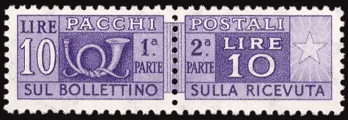 Postpakete Lire 10 Nr. 85/I stelle II. Typ in Position 65. DX