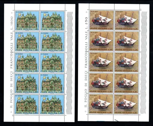 Wir speichern Venedig Lire 25 und 180 die beiden Werte im Kleinbogen von zehn