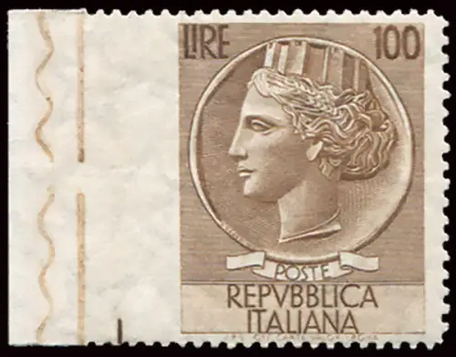 Syrakus Lire 100 Sterne II Sorte ungezähnt links