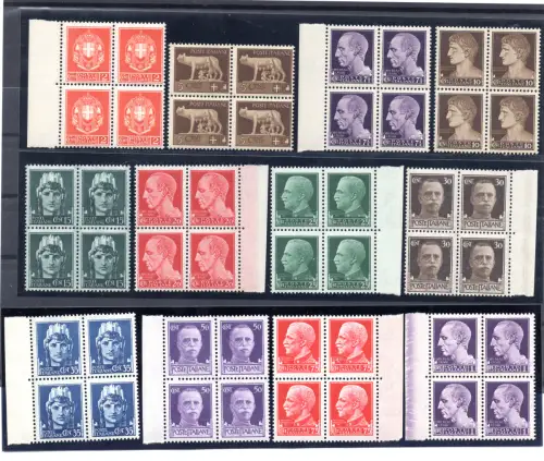 1929 Kaiserreich Komplette Serie mit 22 Werten Viertel Vollgummi