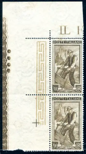 Arbeit Lire 200 Paar a. von f. komplett, ungeschliffen, mit den vier Identifikationspunkten