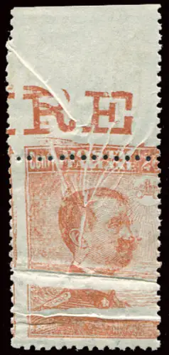 Michetti Cent. 20 Sorten verschobene horizontale Verzahnung und starke Papierfalten