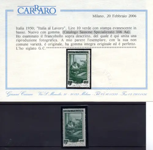 Lavoro Lire 10 n. 639e Sorte Vergänglicher Druck