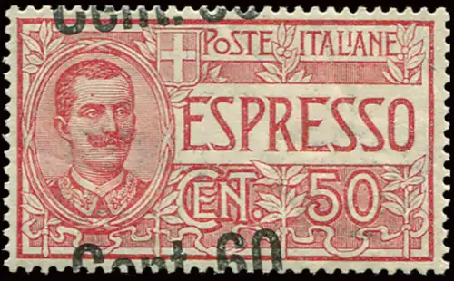Espresso Cent. 60 von 50 stark nach oben links verschobenen Schrägaufdruck