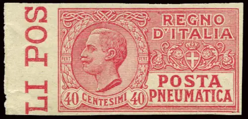 Luftpost Cent. 40 Maschinenprobe gedruckt auf grau grün ungezähntem Papier