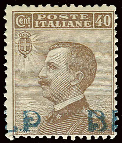 B.L.P. Cent. 40 stark waagerecht verschobene Aufdrucke P.B.L.