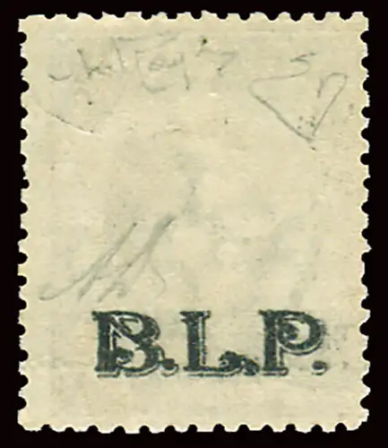 B.L.P. Cent. 40 schwarze Aufdrucke nur auf der Rückseite