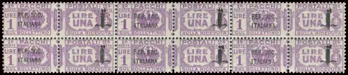 Postpakete Band 1 Lira Sechserblock – für den Fachmann interessant