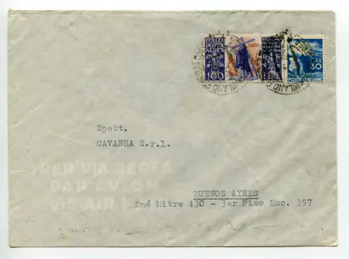 Santa Caterina L. 100 auf Umschlag nach Argentinien