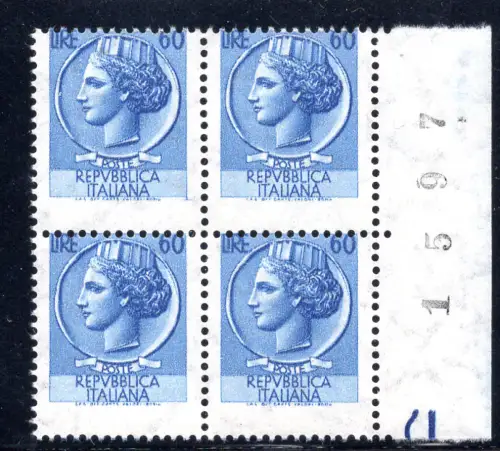 Syrakus Lire 60 Sorten verschobene Verzahnung