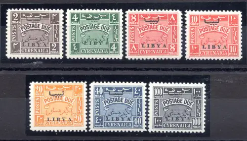 Libyen Unabhängiges Königreich - Porto zwei Aufdrucke Nr. 1/7 MNH