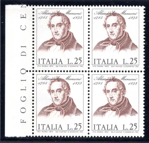 Manzoni Lire 25 Sorten Mitte verschoben