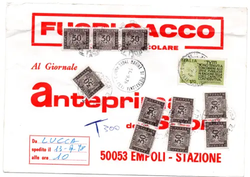 Beitragspropaganda Lire 170 isoliert und besteuert Aus Sack