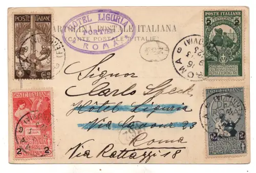 50. Königreich Italien auf Postkarte aufgedruckt