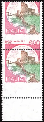 Castelli Lire 800 Sorte vertikales Paar b. von f. unten