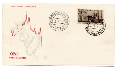 Italien 1949 Fiera di Milano auf FDC Venetia nicht gereist