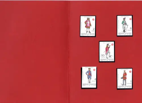 SMOM 1969 Uniformen Nr. 36/40 Serie ungezähnt ohne Wasserzeichen