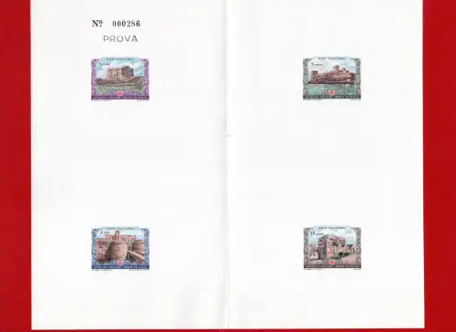 SMOM 1972 Antichi Castelli Nr. 80/83 Druckprobe