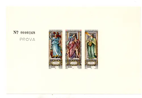 SMOM 1974 Theologische Tugenden Bogen Nr. 7 Druckprobe