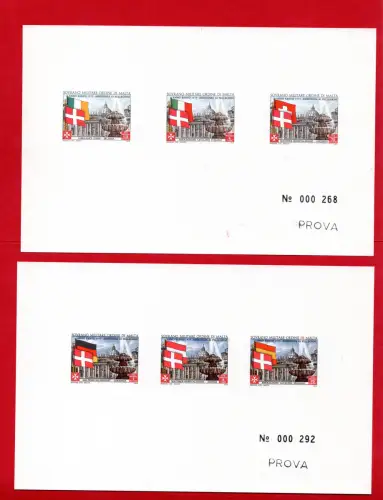 SMOM 1975 Anno Santo Nr. 110/115 die beiden Druckprobe-Serien