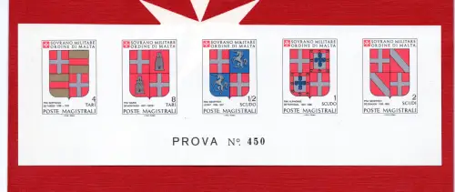 SMOM 1980 Wappen der Großmeister Nr. 175/179 Druckprobe