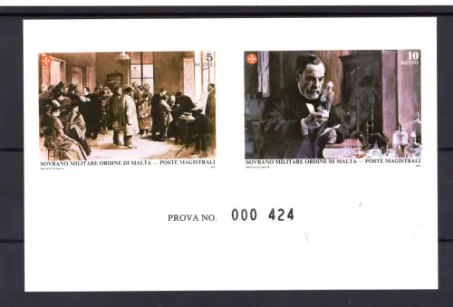 SMOM 1985 100. Tollwutimpfung Nr. 241/242 Druckprobe