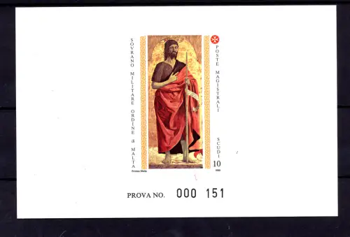 SMOM 1990 San Giovanni Battista Nr. 338 Druckprobe