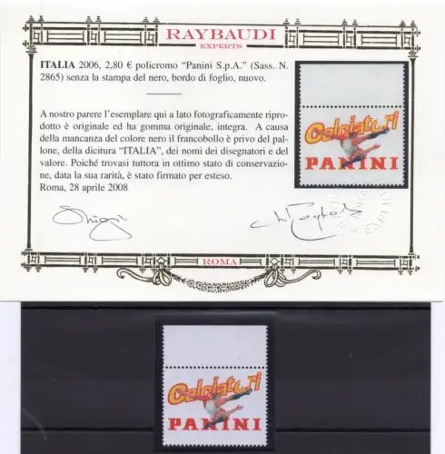 Panini Soccer spa Nr. 2865a Sorte ohne Schwarz