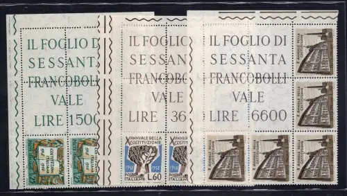 Verfassung Nr. 829/831 Eckblock von fünf Exemplaren - postfrisch