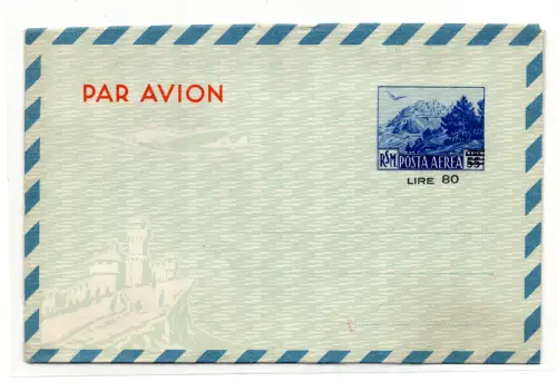 San Marino Aerogramma Lire 80 von 55 Ansicht Nr. A 6