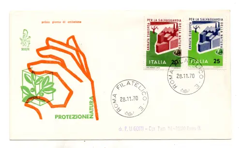Italien FDC Venetia 1970 Naturschutz nach Italien gereist