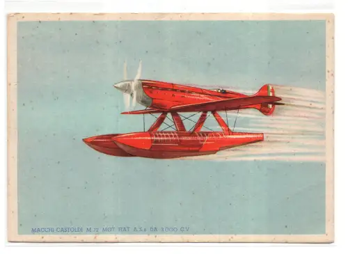 Wasserflugzeug Macchi Castoldi M 72 Farbkarte Longhi Nr. 3155c