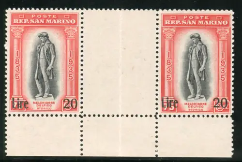 Delfico Lire 20 horizontales Paar mit Gruppenabstand