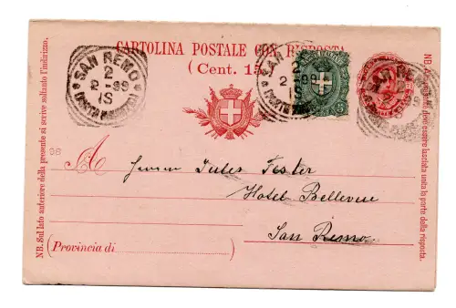 C.P. Umberto I. Cent. 7,1/2 n. C26 Mill. 98 mit Zusatzmarke