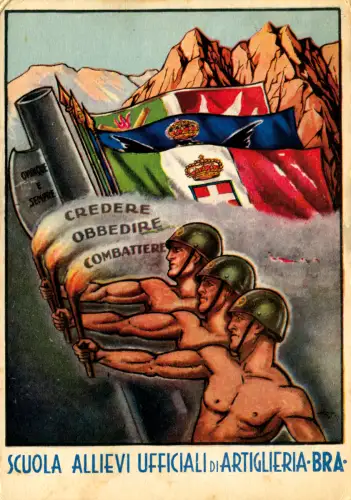 Schülerschule Uff. Artillerie - Postkarte Glauben gehorchen