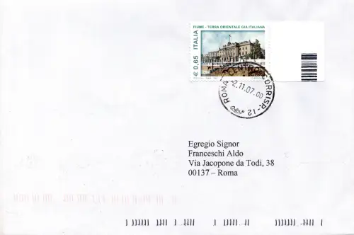 Fluss Ostitalienische Erde Euro 0,65 isoliert auf Umschlag