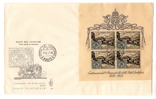 Venetia Cent. Briefmarken Päpstlicher Bogen Nr.1 Umschlag nicht gereist