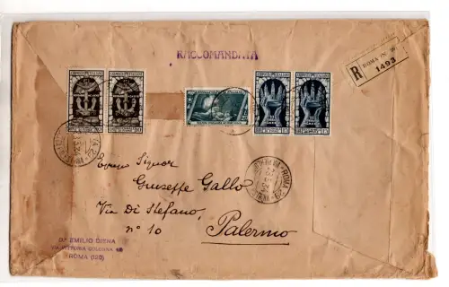 Decennale di Fiume Lire 1,75 Paar + Ergänzungen auf Umschlag Racc.