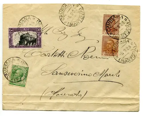 Miliz II Cent. 30 auf Umschlag