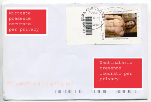 Donato Bramante mit Barcode isoliert auf Umschlag