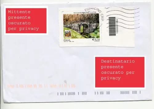 Via Claudia Augusta mit Barcode isoliert auf Umschlag