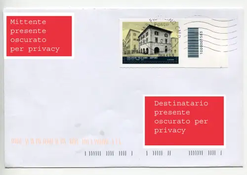 Collegio Tulliano Arpino mit Barcode isoliert auf Umschlag