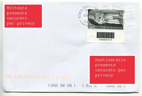 Galileo Galilei mit Barcode isoliert auf Umschlag