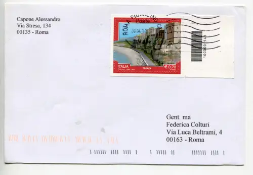 Tourist Tropea mit Barcode isoliert auf Umschlag