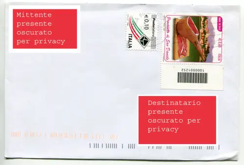 San Daniele Schinken mit Barcode auf Umschlag